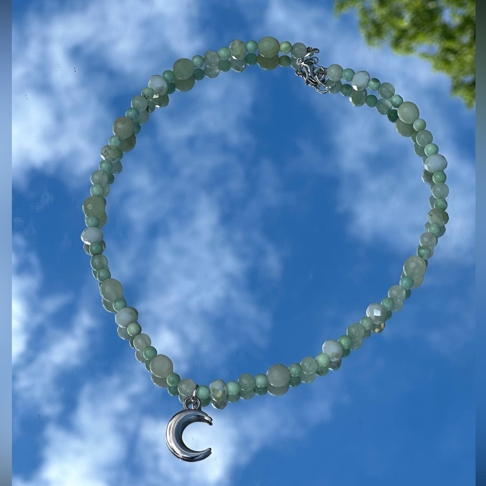 Mystic Teal Moon Choker handmade by me :)